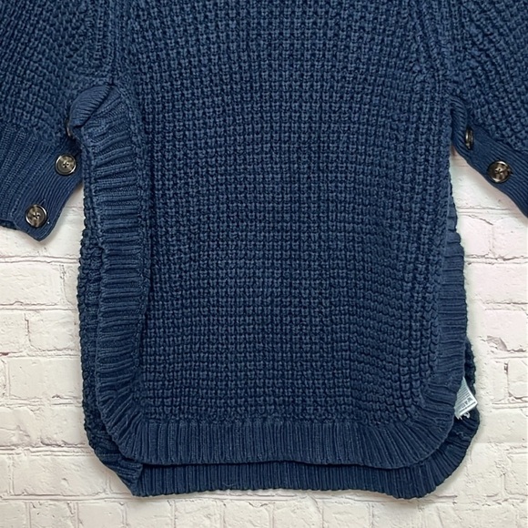 J.Crew Turtleneck Cotton Poncho in Navy - Picture 6 of 13